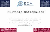 Multiple Nationalism How complexity permits ethnic nationalists and multiculturalists to rub along together Eric Kaufmann, Birkbeck College, University.