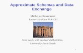 1 Approximate Schemas and Data Exchange Michel de Rougemont University Paris II & LRI Joint work with Adrien Vielleribière, University Paris-South.