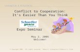 Livingston & Associates Conflict to Cooperation: It’s Easier Than You Think Expo Seminar May 2, 2006 Welcome! © Copyright 2006. All rights reserved. Debra.