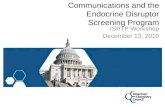 Communications and the Endocrine Disruptor Screening Program ISRTP Workshop December 13, 2010.
