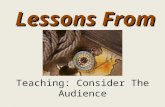 Teaching: Consider The Audience Lessons From Acts.