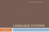LANGUAGE SYSTEMS Chapter Four Modern Programming Languages 1.