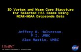 3D Vortex and Warm Core Structure for Selected HS3 Cases Using NCAR- NOAA Dropsonde Data Jeffrey B. Halverson, P.I. UMBC Alex Martin, UMBC.
