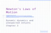 Newton’s Laws of Motion Dynamic dynamics and unexpected returns Chapter 3.