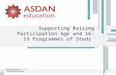 Supporting Raising Participation Age and 16-19 Programmes of Study.