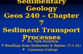 Sedimentary Geology Geos 240 – Chapter 7 Sediment Transport Processes Dr. Tark Hamilton Dr. Tark Hamilton Readings from Sediments & Basins: (7:1-41) Readings.