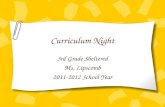 Curriculum Night 3rd Grade Sheltered Ms. Lipscomb 2011-2012 School Year.