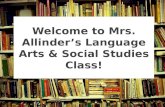 Welcome to Mrs. Allinder’s Language Arts & Social Studies Class!