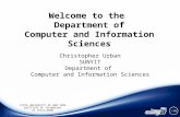 STATE UNIVERSITY OF NEW YORK INSTITUTE OF TECHNOLOGY AT UTICA/ROME Welcome to the Department of Computer and Information Sciences Christopher Urban SUNYIT.