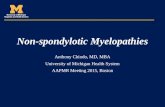 Non-spondylotic Myelopathies Anthony Chiodo, MD, MBA University of Michigan Health System AAPMR Meeting 2015, Boston.