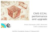 CMS ECAL performance and upgrade Anton Karneyeu (INR, Moscow) CMS Collaboration INSTR14, Novosibirsk, Russia, 27 February 2014.
