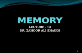 LECTURE - 13 DR. ZAHOOR ALI SHAIKH 1. HIGHER FUNCTIONS OF BRAIN: LEARNING MEMORY JUDGEMENT LANGUAGE SPEECH 2.