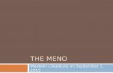 THE MENO Western Literature on September 1, 2015.