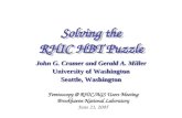 Solving the RHIC HBT Puzzle John G. Cramer and Gerald A. Miller University of Washington Seattle, Washington John G. Cramer and Gerald A. Miller University.