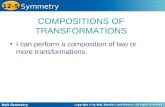Holt Geometry 12-5 Symmetry COMPOSITIONS OF TRANSFORMATIONS I can perform a composition of two or more transformations.