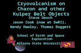 Steve Desch Jason Cook [now at SwRI], Wendy Hawley, Thomas Doggett School of Earth and Space Exploration Arizona State University Cryovolcanism on Charon.