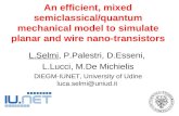 An efficient, mixed semiclassical/quantum mechanical model to simulate planar and wire nano-transistors L.Selmi, P.Palestri, D.Esseni, L.Lucci, M.De Michielis.