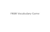 FRBR Vocabulary Game. Which entity? “My copy” Which entity? “…distinct intellectual or artistic creation”