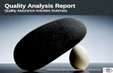 Quality Analysis Report Quality Assurance Activities Summary  2008/2009 IPC ISEC-DEIS.