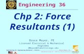 BMayer@ChabotCollege.edu ENGR-36_Lec-04_Force_Resultants-1.ppt 1 Bruce Mayer, PE Engineering-36: Engineering Mechanics - Statics Bruce Mayer, PE Licensed.