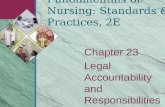 Chapter 23 Legal Accountability and Responsibilities Fundamentals of Nursing: Standards & Practices, 2E.
