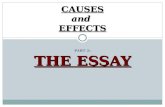 : THE ESSAY PART 2: THE ESSAY CAUSES and EFFECTS.