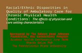 Racial/Ethnic Disparities in Quality of Ambulatory Care for Chronic Physical Health Conditions: T he effects of physician and care setting characteristics.