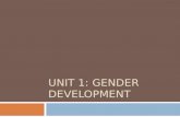 UNIT 1: GENDER DEVELOPMENT. The aims of this part of the unit are:  To demonstrate how key approaches can be applied to the development of gender.