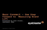 © 2008 Eyeblaster. All rights reserved Presented by Yael Avidan, September 2008 Buzz Connect – One Step Forward to Measuring Brand Lift.