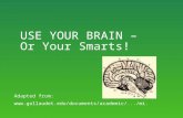 USE YOUR BRAIN – Or Your Smarts! Adapted from: .