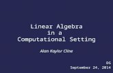Linear Algebra in a Computational Setting Alan Kaylor Cline DS September 24, 2014.