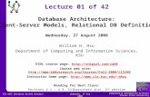 Computing & Information Sciences Kansas State University CIS 560: Database System Concepts Lecture 01 of 42 Wednesday, 27 August 2008 William H. Hsu Department.