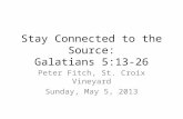 Stay Connected to the Source: Galatians 5:13-26 Peter Fitch, St. Croix Vineyard Sunday, May 5, 2013.