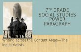 7 TH GRADE SOCIAL STUDIES POWER PARAGRAPH Writing across the Content Areas—The Industrialists.