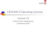 CE01000-3 Operating Systems Lecture 13 Linux/Unix interprocess communication.
