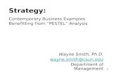 1 Strategy: Wayne Smith, Ph.D. wayne.smith@csun.edu Department of Management Contemporary Business Examples Benefitting from “PESTEL” Analysis.