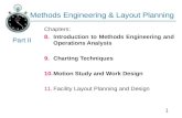 1 Methods Engineering & Layout Planning Chapters: 8.Introduction to Methods Engineering and Operations Analysis 9.Charting Techniques 10.Motion Study and.