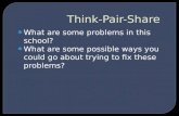 Think-Pair-Share What are some problems in this school? What are some possible ways you could go about trying to fix these problems?