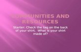 Starter: Check the tag on the back of your shirt. What is your shirt made of?