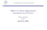 NUMI Transmission Line (TL) Review WBS 1.1.3 Power Supply System Transmission Line (TL) Review Nancy Grossman FNAL April 23, 2003.