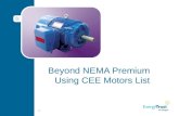 Beyond NEMA Premium Using CEE Motors List 1. Savings Summary Worksheet 2.
