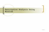 Slide 1 Descriptive Analysis Using Minitab. Slide 2 S/N Ratio.