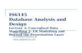 IS6145 Database Analysis and Design Lecture 3: Conceptual Data Modelling 2: ER Modelling and Beyond the Presentation Layer Rob Gleasure R.Gleasure@ucc.ie.