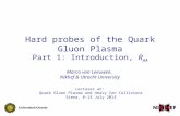 Hard probes of the Quark Gluon Plasma Part 1: Introduction, R AA Marco van Leeuwen, Nikhef & Utrecht University Lectures at: Quark Gluon Plasma and Heavy.