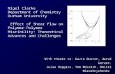 Nigel Clarke Department of Chemistry Durham University Effect of Shear Flow on Polymer-Polymer Miscibility: Theoretical Advances and Challenges With thanks.