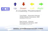 Up Down Left Right A Usability Postmortem Tony Rado – Executive Director Global Quality Assurance, SOE trado@soe.sony.com Paul Venuti – Director Development.