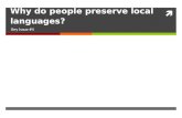 Why do people preserve local languages? Key Issue #4.