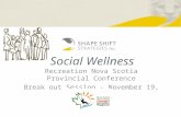 Social Wellness Recreation Nova Scotia Provincial Conference Break out Session - November 19, 2010.