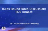 Rules Round-Table Discussion: JIDS Impact 2013 Annual Business Meeting.