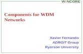 Components for WDM Networks Xavier Fernando ADROIT Group Ryerson University.